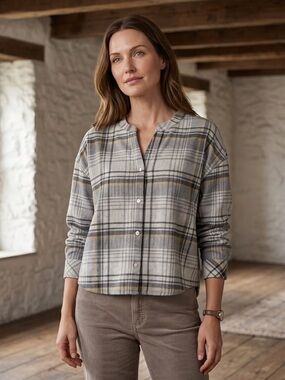Thread & Supply Plaid Button-Down Shirt  Perfectly Effortless Cozy Cabin Core